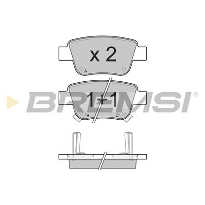 Фото Комплект тормозных колодок, дисковый тормоз BREMSI BP3112
