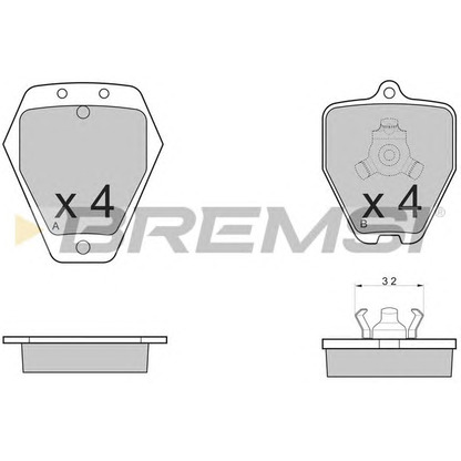 Photo Kit de plaquettes de frein, frein à disque BREMSI BP3120