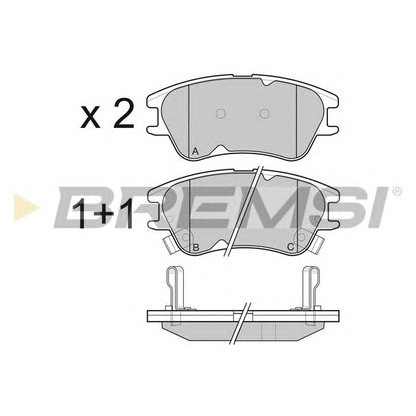 Photo Kit de plaquettes de frein, frein à disque BREMSI BP3138