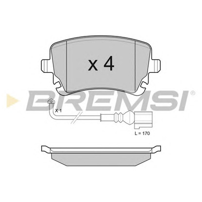 Photo Kit de plaquettes de frein, frein à disque BREMSI BP3140
