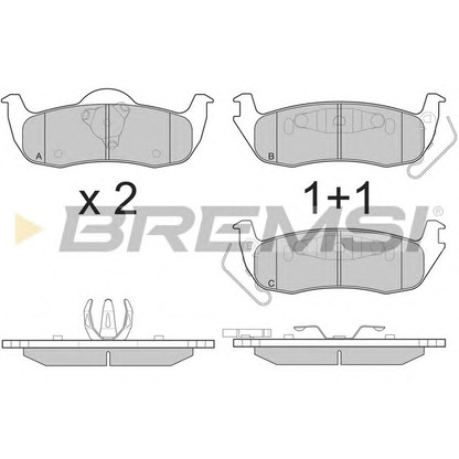 Photo Kit de plaquettes de frein, frein à disque BREMSI BP3239