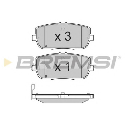 Zdjęcie Zestaw klocków hamulcowych, hamulce tarczowe BREMSI BP3261