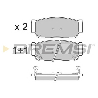 Photo Kit de plaquettes de frein, frein à disque BREMSI BP3267