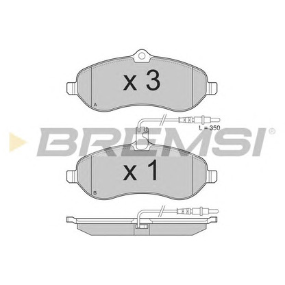 Фото Комплект тормозных колодок, дисковый тормоз BREMSI BP3283