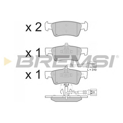 Zdjęcie Zestaw klocków hamulcowych, hamulce tarczowe BREMSI BP3372