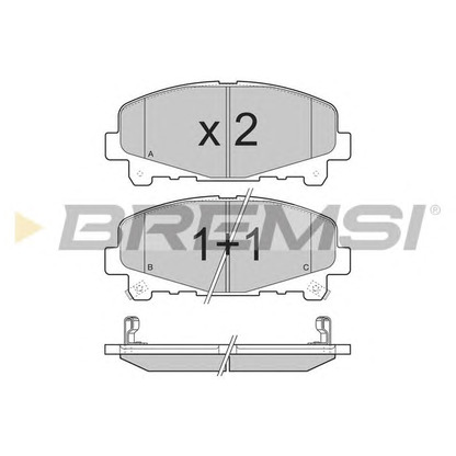 Фото Комплект тормозных колодок, дисковый тормоз BREMSI BP3373