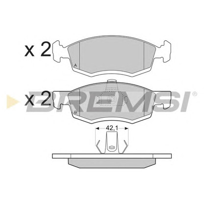 Photo Kit de plaquettes de frein, frein à disque BREMSI BP3391