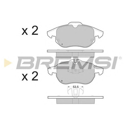 Photo Kit de plaquettes de frein, frein à disque BREMSI BP3402