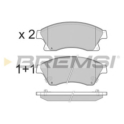 Photo Kit de plaquettes de frein, frein à disque BREMSI BP3404