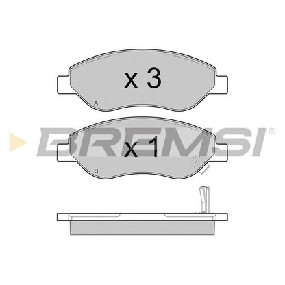 Photo Kit de plaquettes de frein, frein à disque BREMSI BP3407