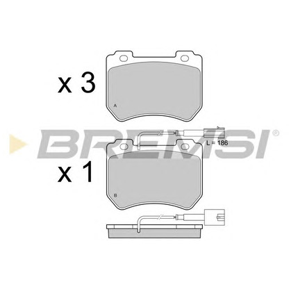 Zdjęcie Zestaw klocków hamulcowych, hamulce tarczowe BREMSI BP3412