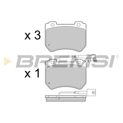 Photo Kit de plaquettes de frein, frein à disque BREMSI BP3412