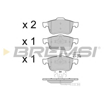 Photo Kit de plaquettes de frein, frein à disque BREMSI BP3413