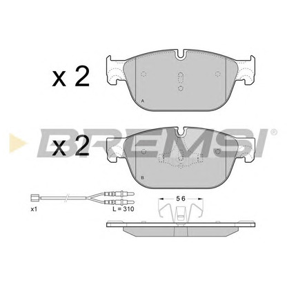 Photo Kit de plaquettes de frein, frein à disque BREMSI BP3432