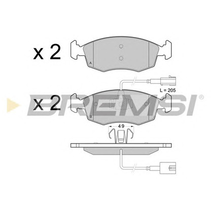 Foto Kit pastiglie freno, Freno a disco BREMSI BP3433