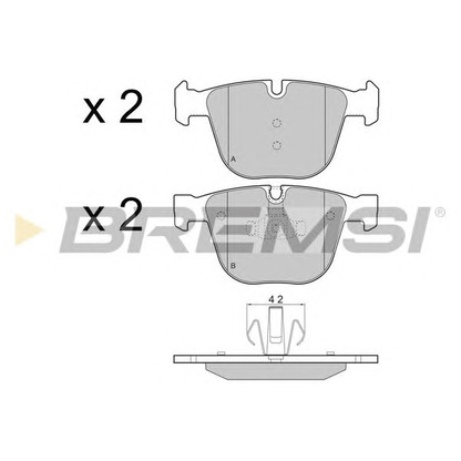 Zdjęcie Zestaw klocków hamulcowych, hamulce tarczowe BREMSI BP3448