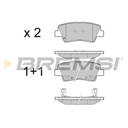 Photo Kit de plaquettes de frein, frein à disque BREMSI BP3456