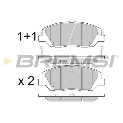 Photo Kit de plaquettes de frein, frein à disque BREMSI BP3492