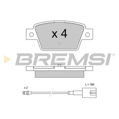 Фото Комплект тормозных колодок, дисковый тормоз BREMSI BP3511