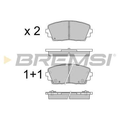 Photo Kit de plaquettes de frein, frein à disque BREMSI BP3532