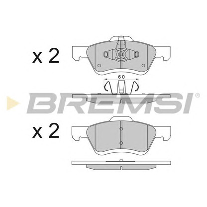 Фото Комплект тормозных колодок, дисковый тормоз BREMSI BP3567