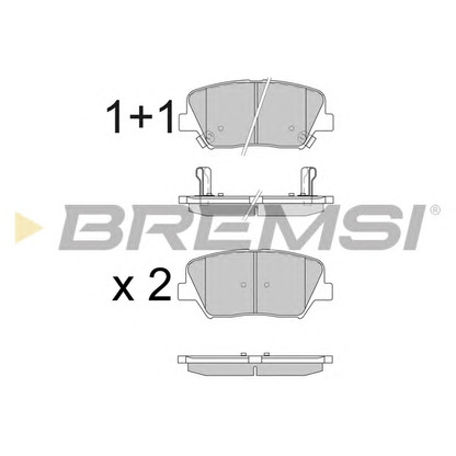 Фото Комплект тормозных колодок, дисковый тормоз BREMSI BP3596