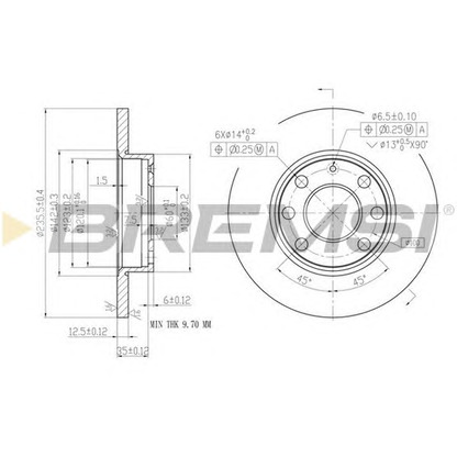 Фото Тормозной диск BREMSI DBA116S