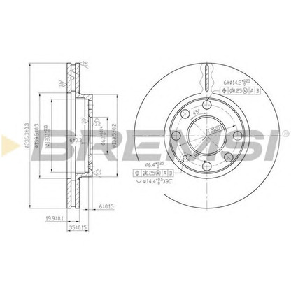 Photo Disque de frein BREMSI DBA151V