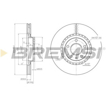 Photo Disque de frein BREMSI DBA156V
