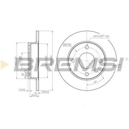 Фото Тормозной диск BREMSI DBA208S