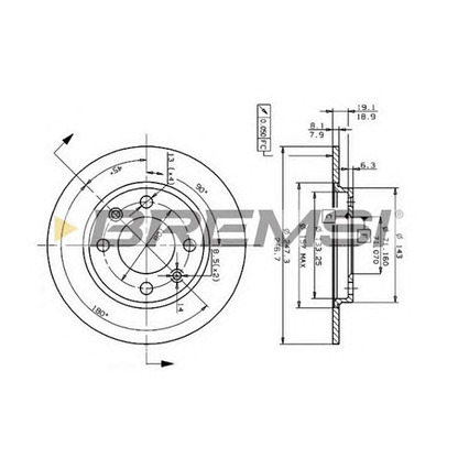 Photo Disque de frein BREMSI DBA244S