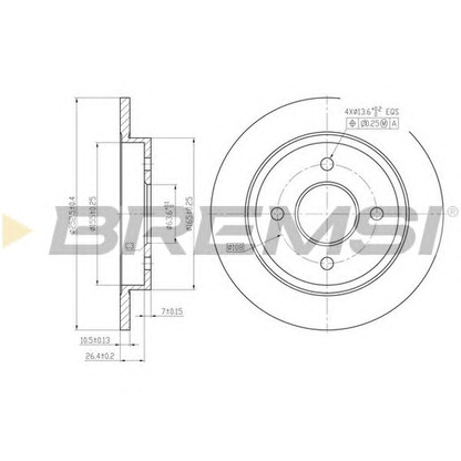 Photo Disque de frein BREMSI DBA281S