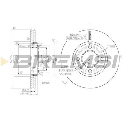 Foto Disco de freno BREMSI DBA812V