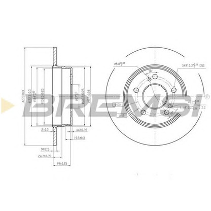 Photo Disque de frein BREMSI DBA819S