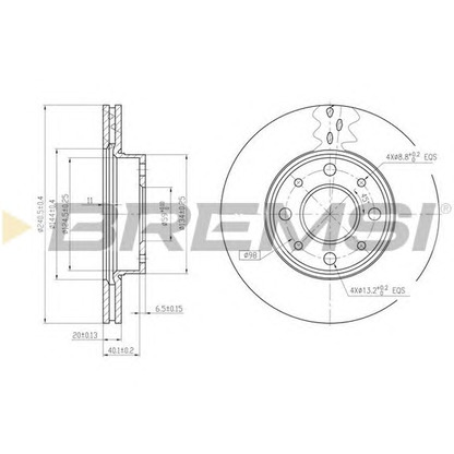 Photo Disque de frein BREMSI DBA888V