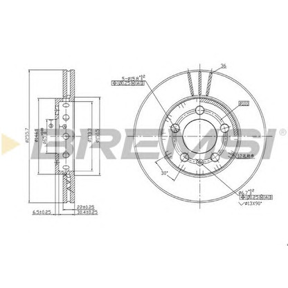 Photo Brake Disc BREMSI DBA927V