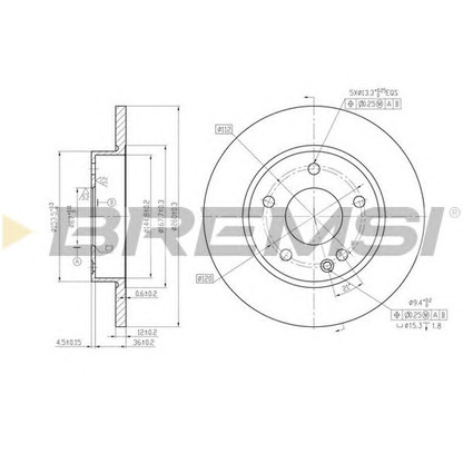 Фото Тормозной диск BREMSI DBB034S