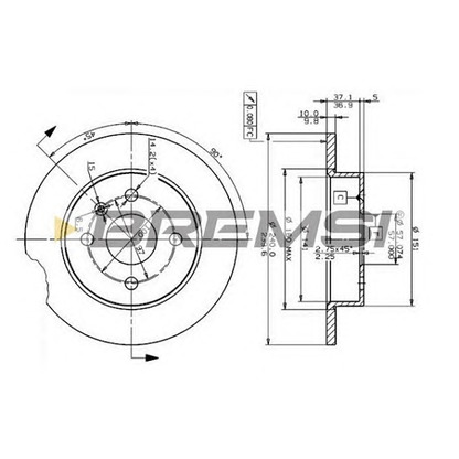 Photo Brake Disc BREMSI DBB043S