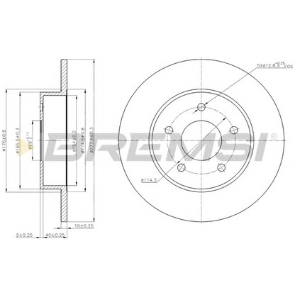 Photo Disque de frein BREMSI DBB383S