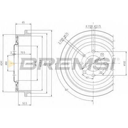 Photo Tambour de frein BREMSI DR5176