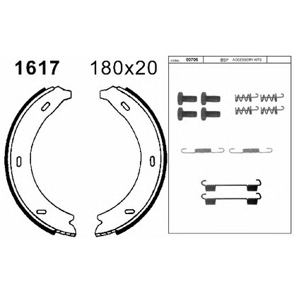 Zdjęcie Zesatw szczęk hamulcowych, hamulec postojowy BSF 01617K