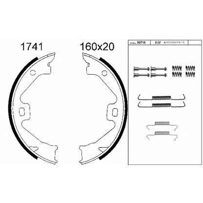 Foto Bremsbackensatz, Feststellbremse BSF 01741K