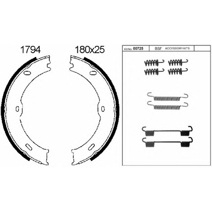 Photo Brake Shoe Set, parking brake BSF 01794K