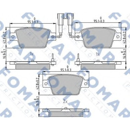 Photo Kit de plaquettes de frein, frein à disque FOMAR Friction FO239381