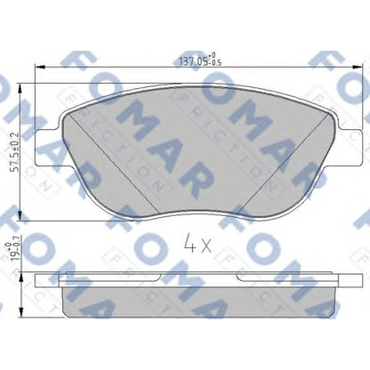 Фото Комплект тормозных колодок, дисковый тормоз FOMAR Friction FO241581