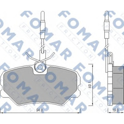 Фото Комплект тормозных колодок, дисковый тормоз FOMAR Friction FO443981