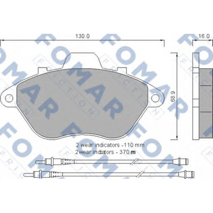 Photo Kit de plaquettes de frein, frein à disque FOMAR Friction FO554581