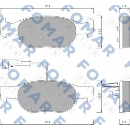 Foto Bremsbelagsatz, Scheibenbremse FOMAR Friction FO624381