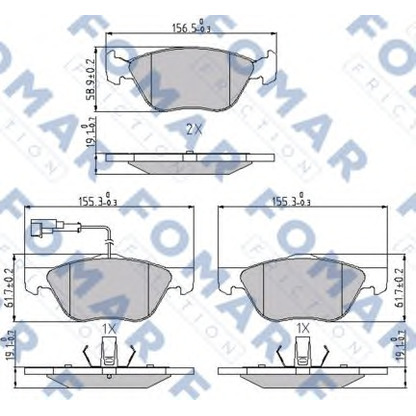 Photo Kit de plaquettes de frein, frein à disque FOMAR Friction FO688781