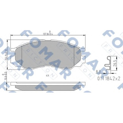 Photo Brake Pad Set, disc brake FOMAR Friction FO690781